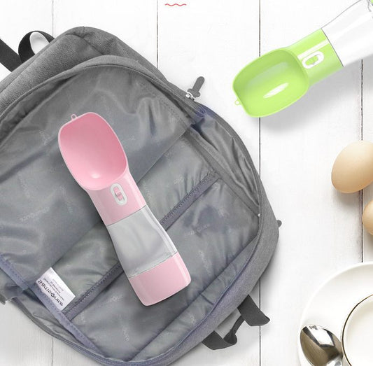 PawSip & Snack™ – Travel Bottle for Thirsty Tails.