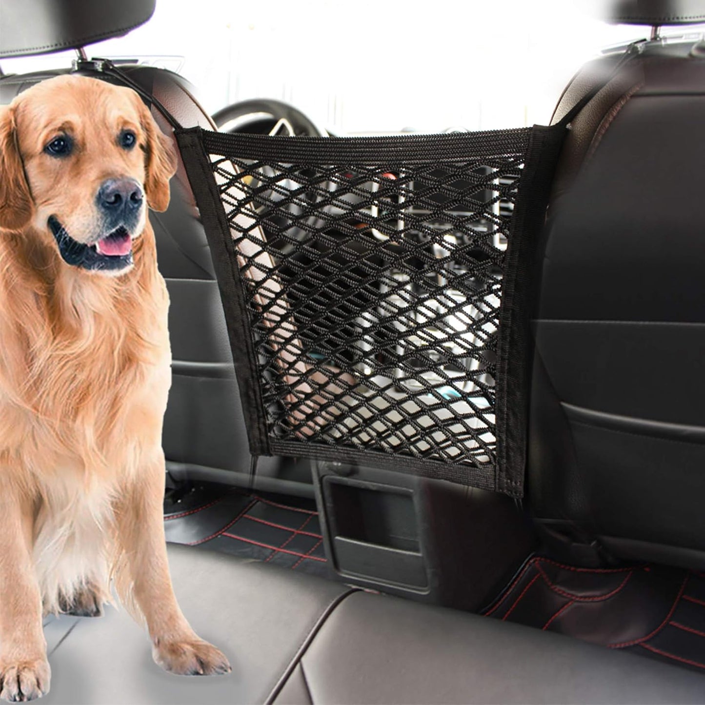 Pet Car Barrier Net – Rear Seat Safety Mesh for Dogs  and cats | Foldable & Universal Fit