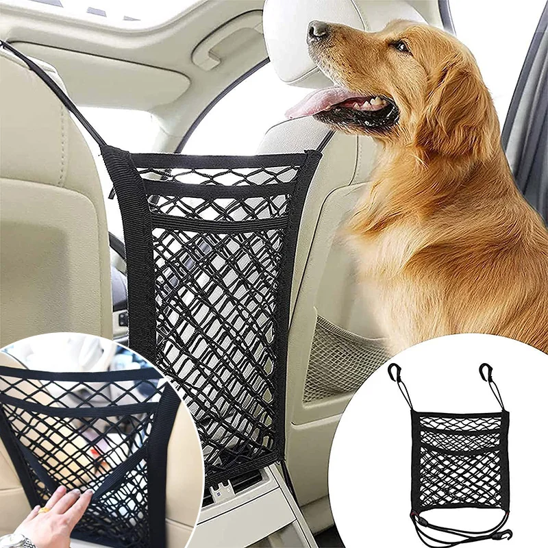 Pet Car Barrier Net – Rear Seat Safety Mesh for Dogs  and cats | Foldable & Universal Fit