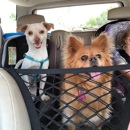 Pet Car Barrier Net – Rear Seat Safety Mesh for Dogs  and cats| Foldable & Universal Fit