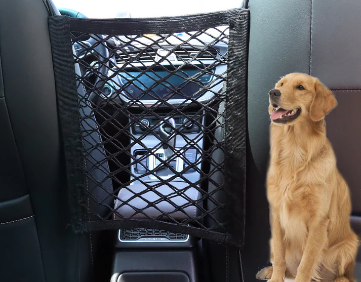 Pet Car Barrier Net – Rear Seat Safety Mesh for Dogs  and cats | Foldable & Universal Fit